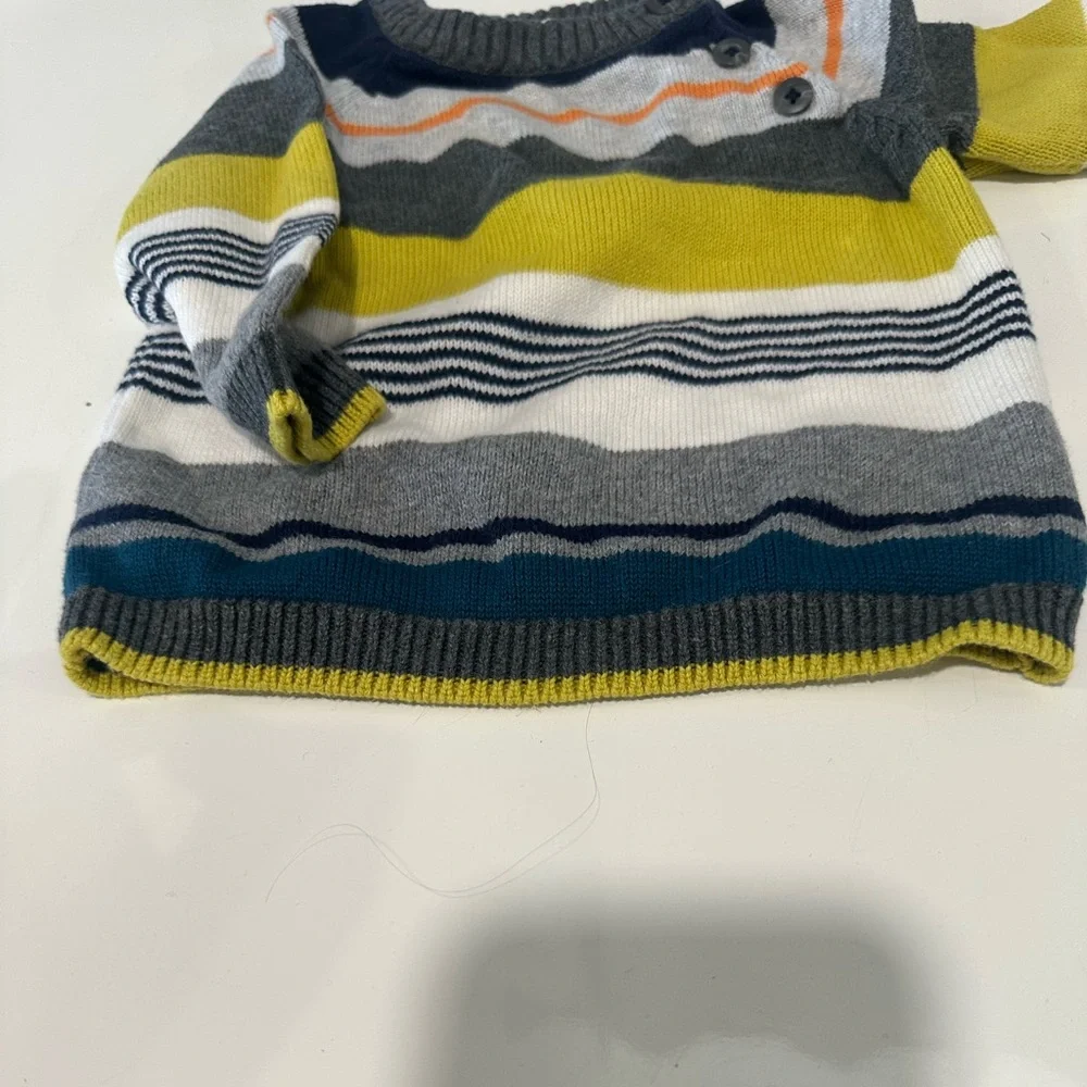 H&M Gray and Yellow Striped Sweater. Size 4-6 months